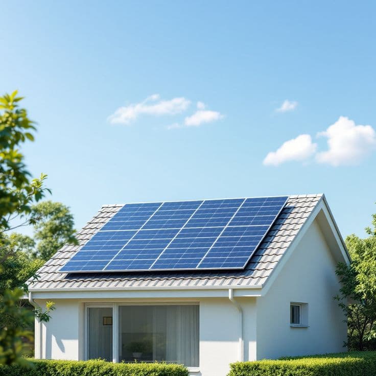 Home with solar panels